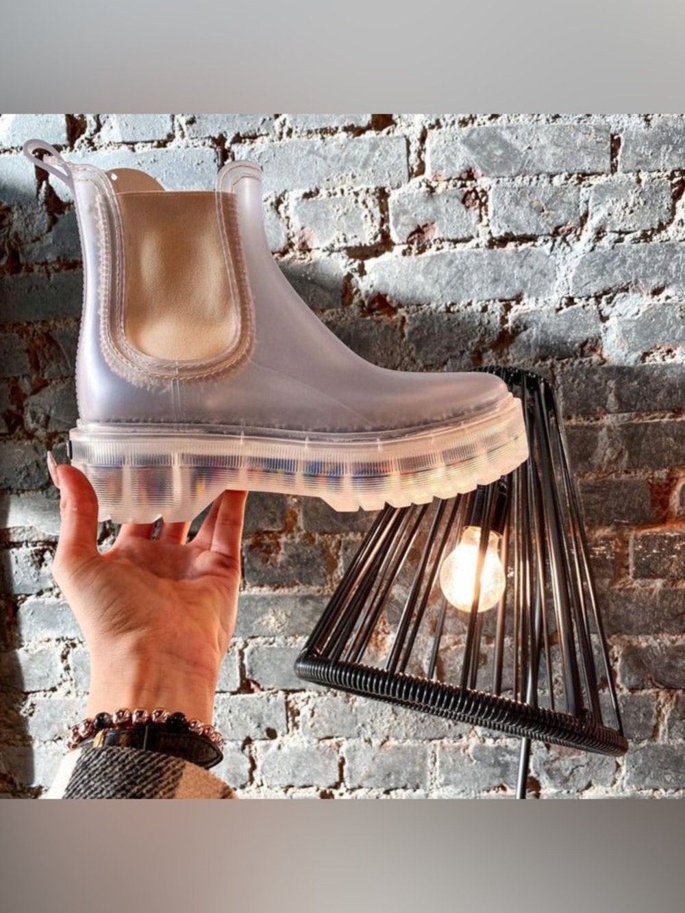 NWOB Lemon Jelly Ravyn Jelly Platform Clear Boots Size: EU 38 or US 7.5 - Picture 5 of 12